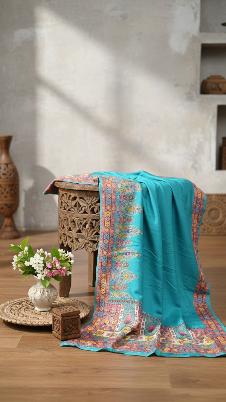 Ivory Rama Dola Silk jacquard viscose Position Saree