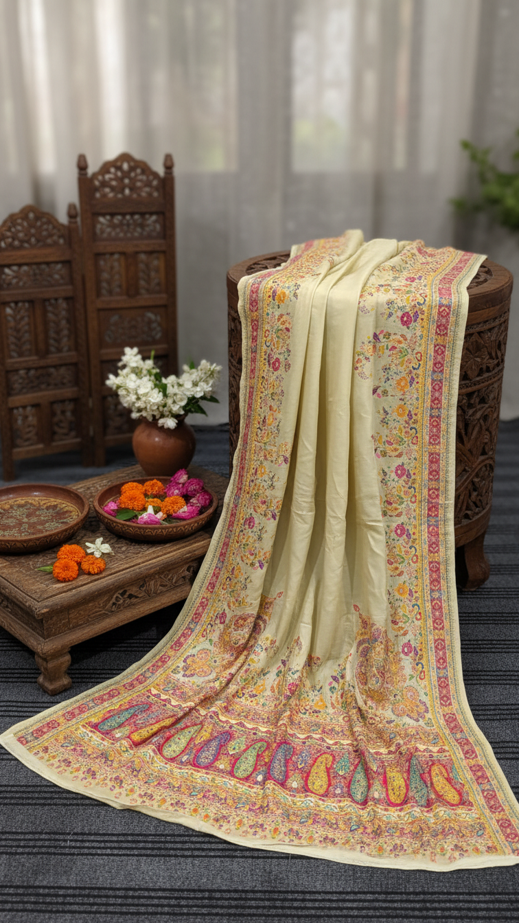 Mouse Color Jacquard Viscose Saree With Position print