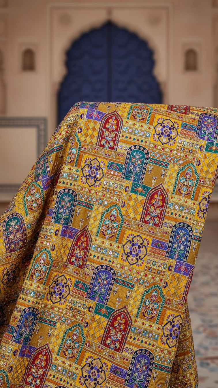 Embroidery Traditional Print Koti Only Fabric