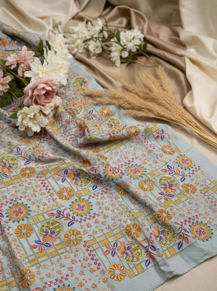 Embroidery Elegant Highlight Crepe Fabric