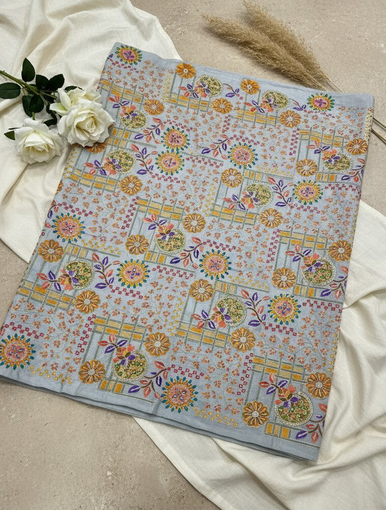 Embroidery Elegant Highlight Crepe Fabric