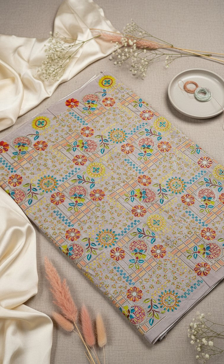 Designer Position Print Nehru Jacket Koti Only Fabric