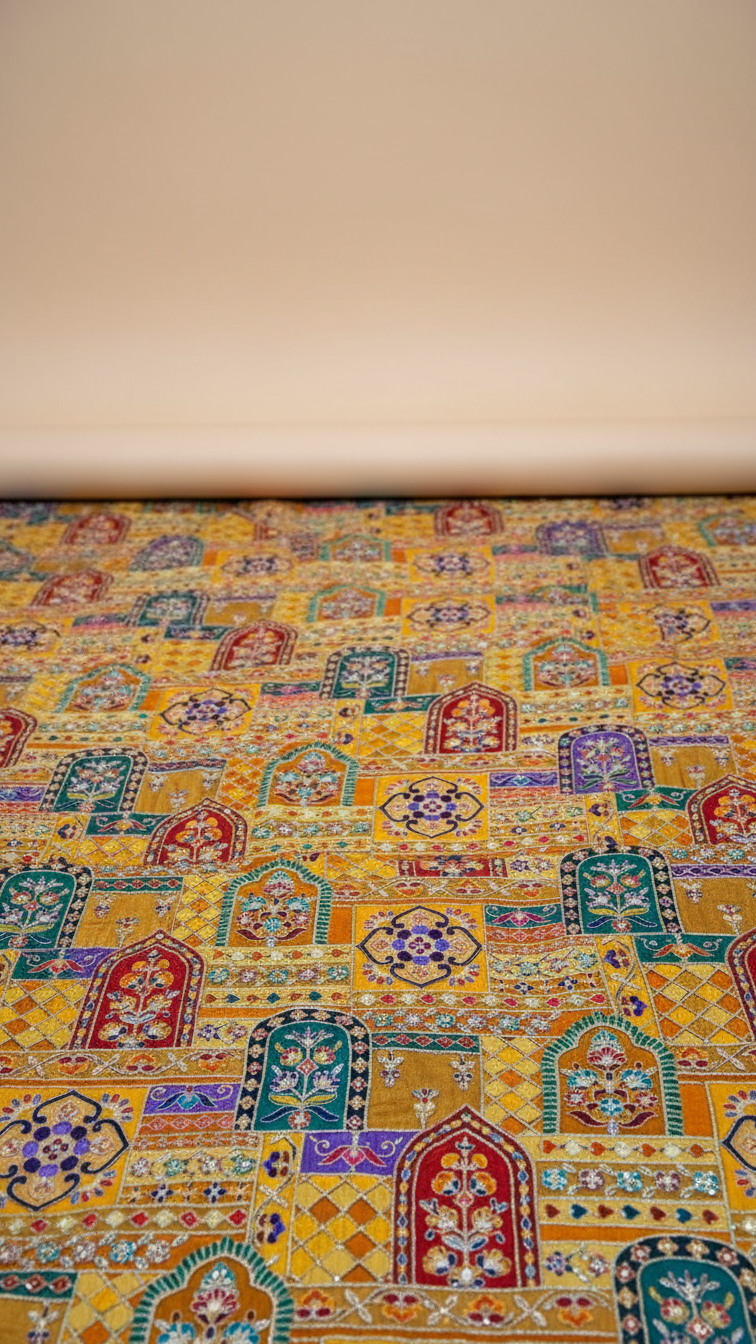 Embroidered With Sequins Kurta Only Fabric