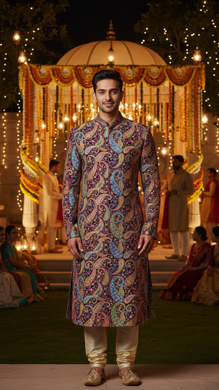 Black Position Print embroidery Crepe Kurta only Fabric (MultiColour)
