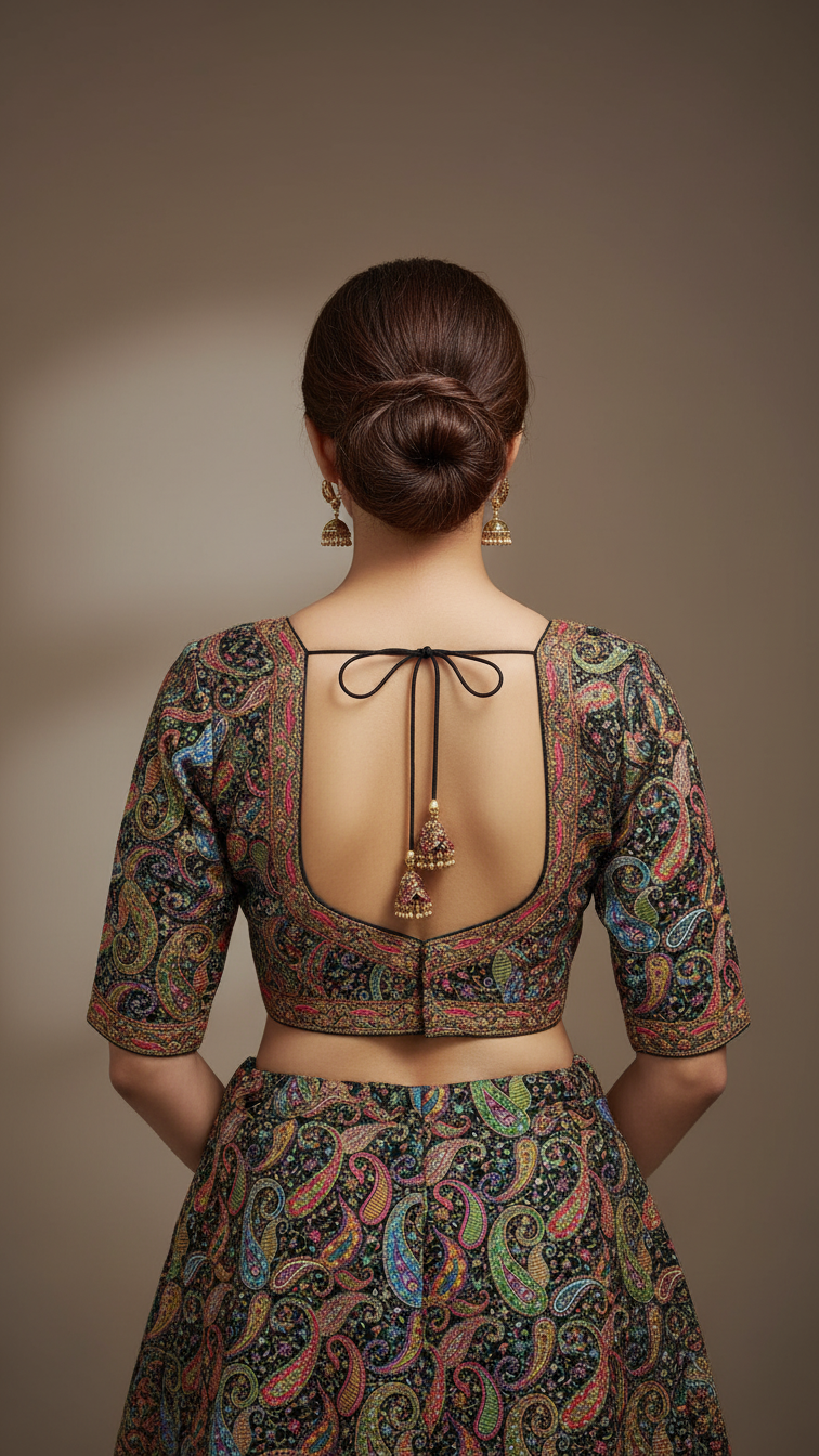 MultiColour Position Print Blouse Only Fabric