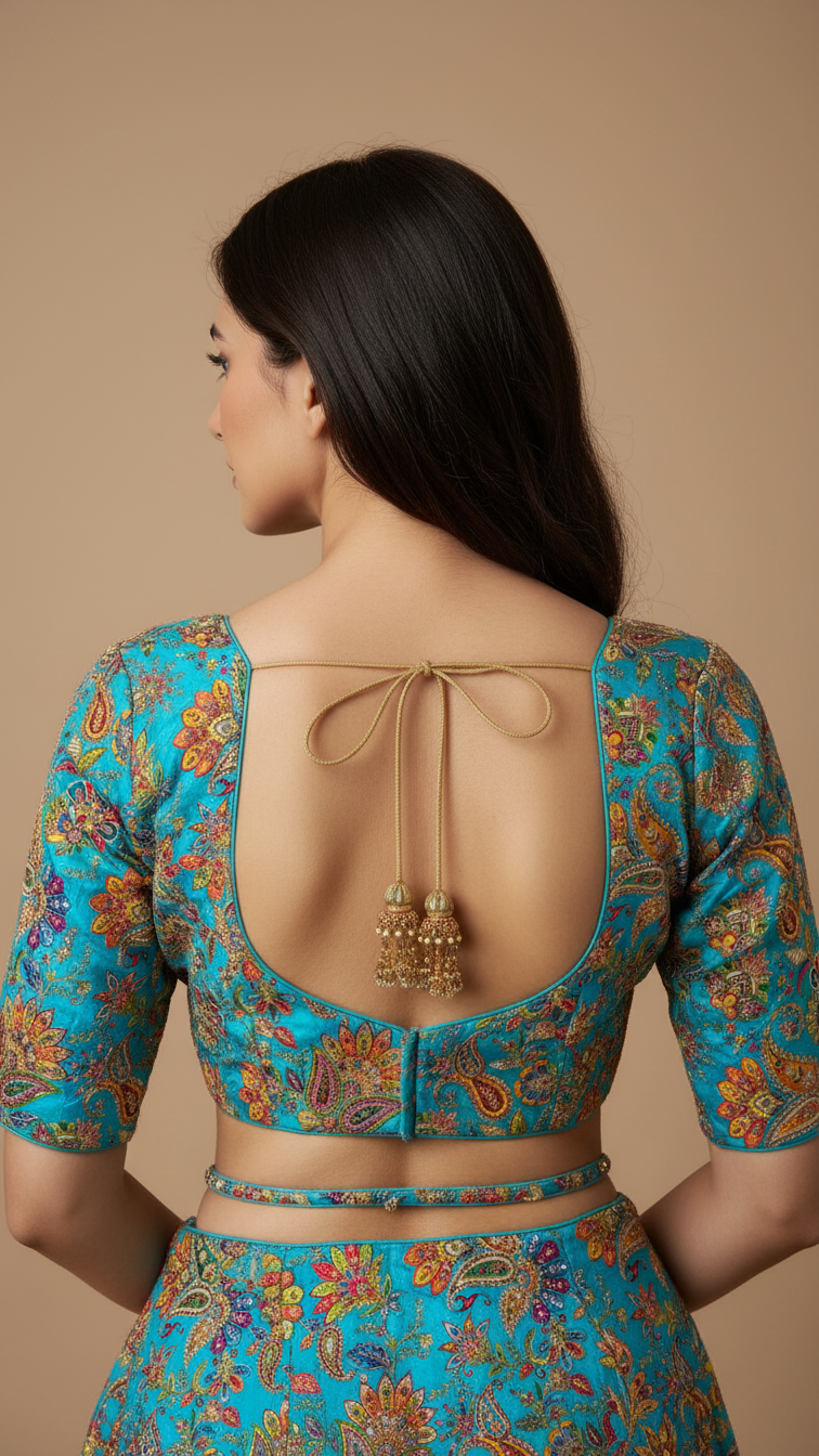 Women’s Multicolor Position Print Crepe Blouse Only Fabric