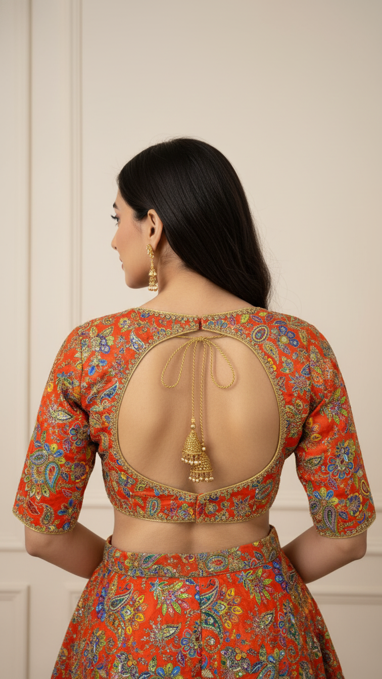 Women’s Multicolor Position Print Crepe Blouse Only Fabric