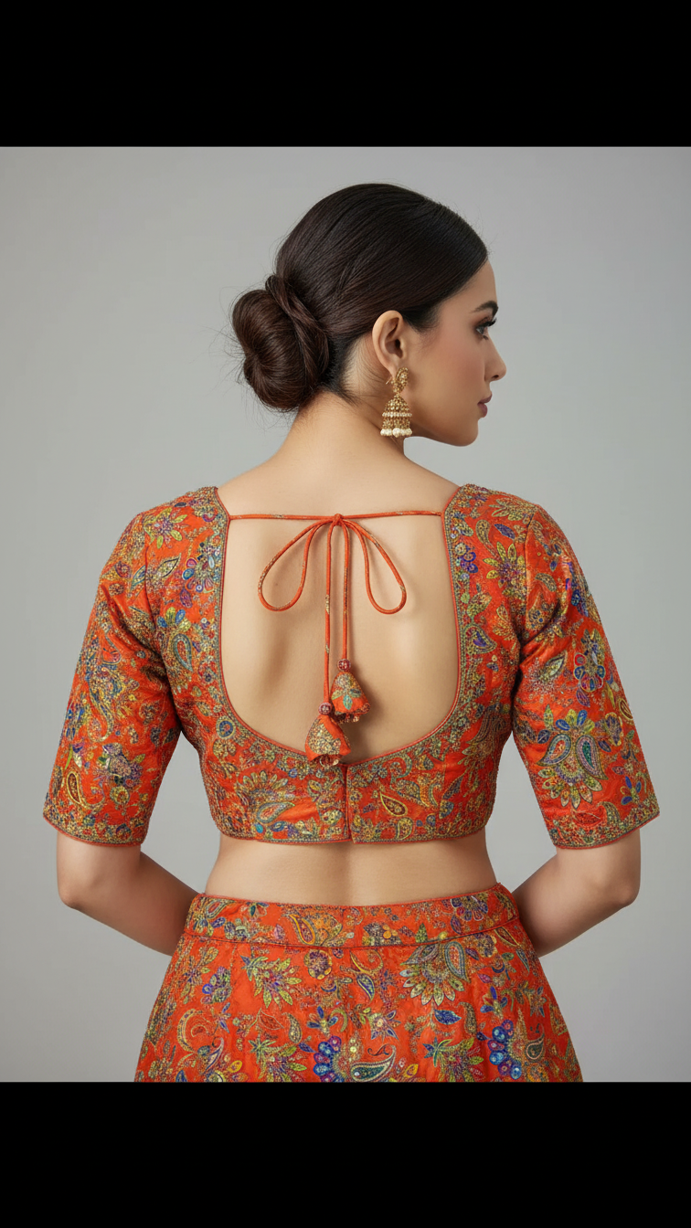Women’s Multicolor Position Print Crepe Blouse Only Fabric