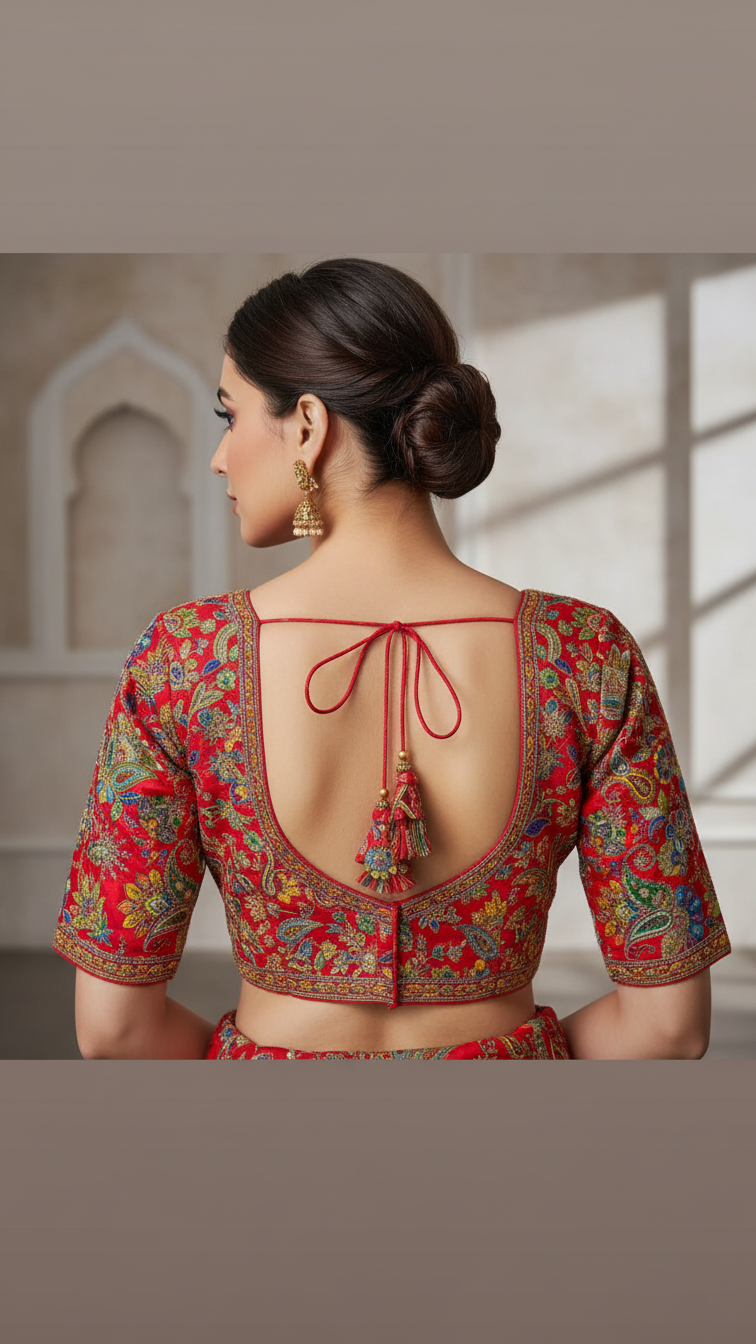 Women’s Multicolor Position Print Crepe Blouse Only Fabric