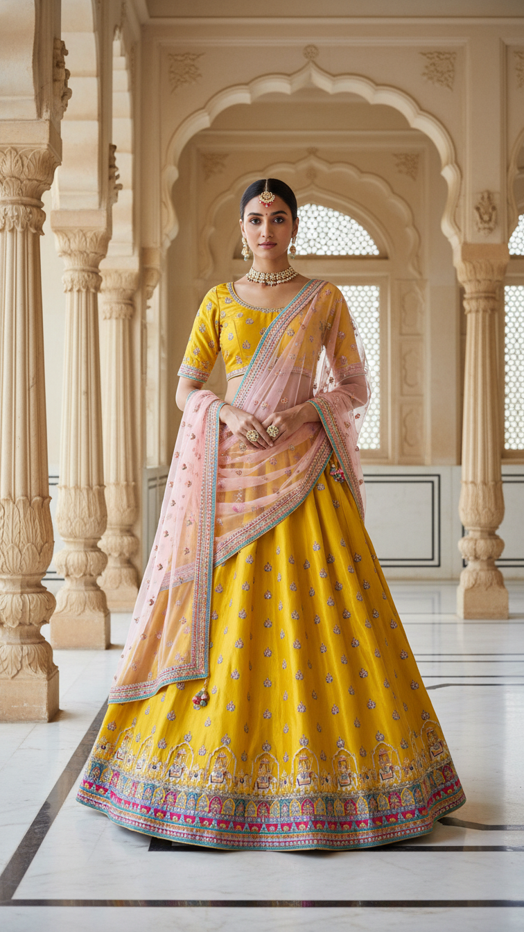 Crepe Beautiful Embroidery Lehenga Only Fabric