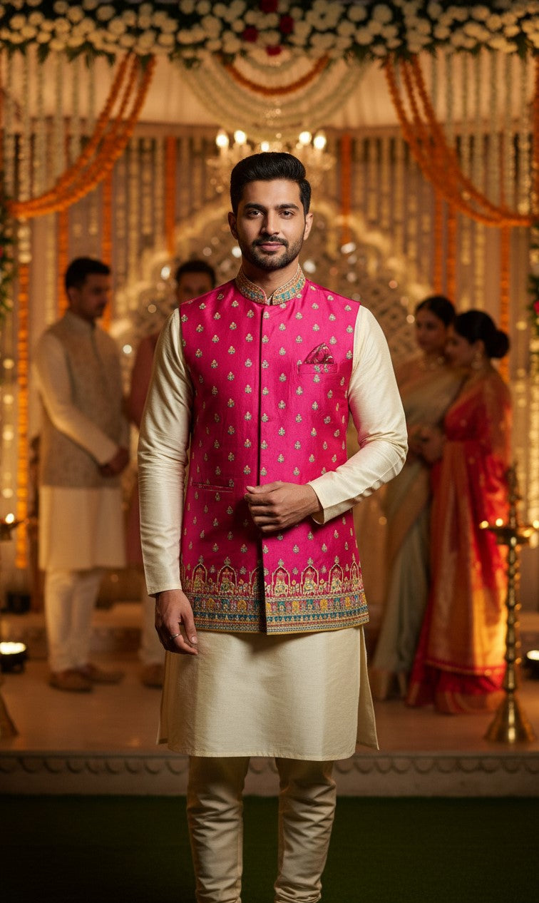 Embroidery Fabric Casual Koti Only Fabric (Multicolour)