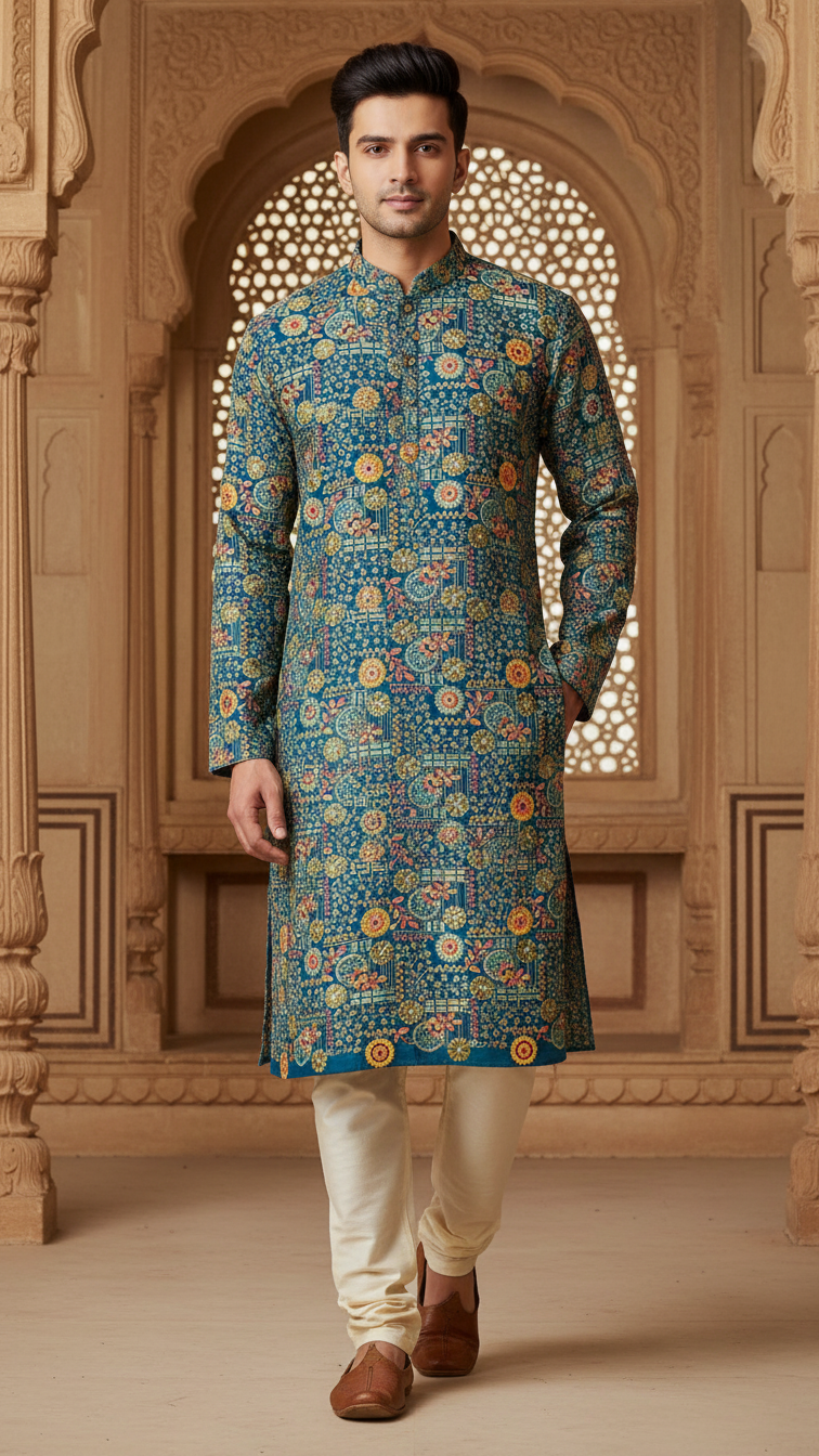 Men's Embroidery Kurta Only Fabric