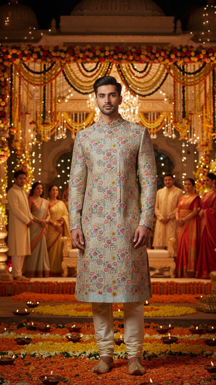 Men's Embroidery Kurta Only Fabric