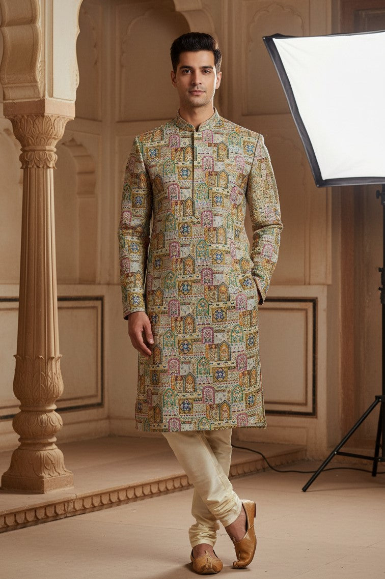Embroidered With Sequins Kurta Only Fabric