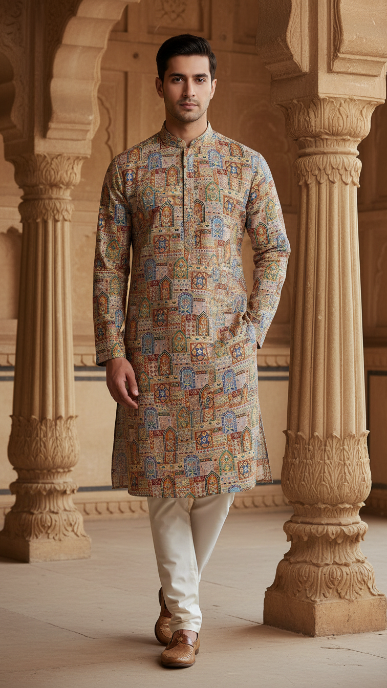 Embroidered With Sequins Kurta Only Fabric
