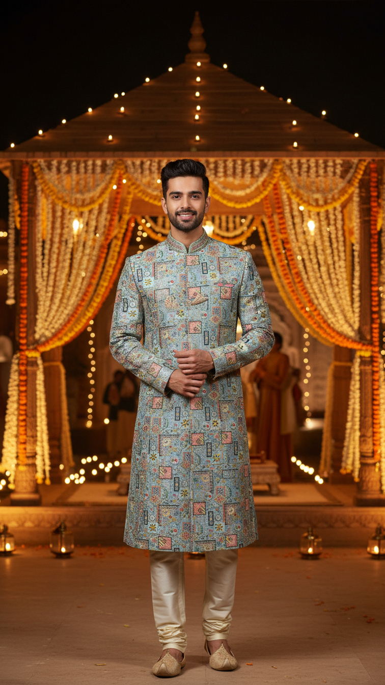 Embroidery Crepe Kurta Only Fabric