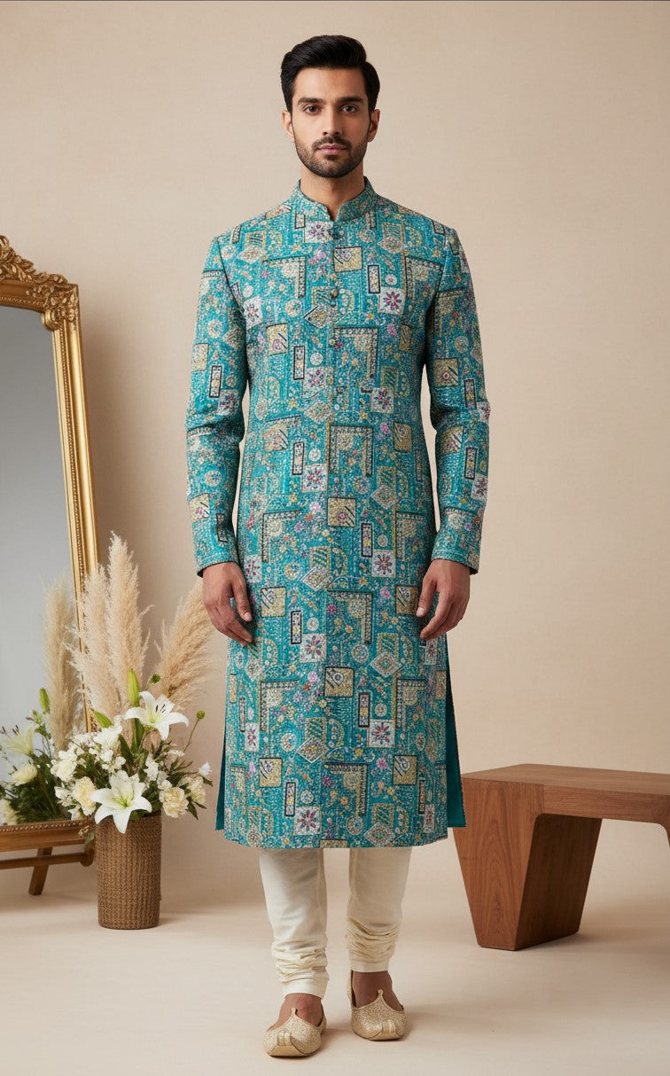 Embroidery Crepe Kurta Only Fabric