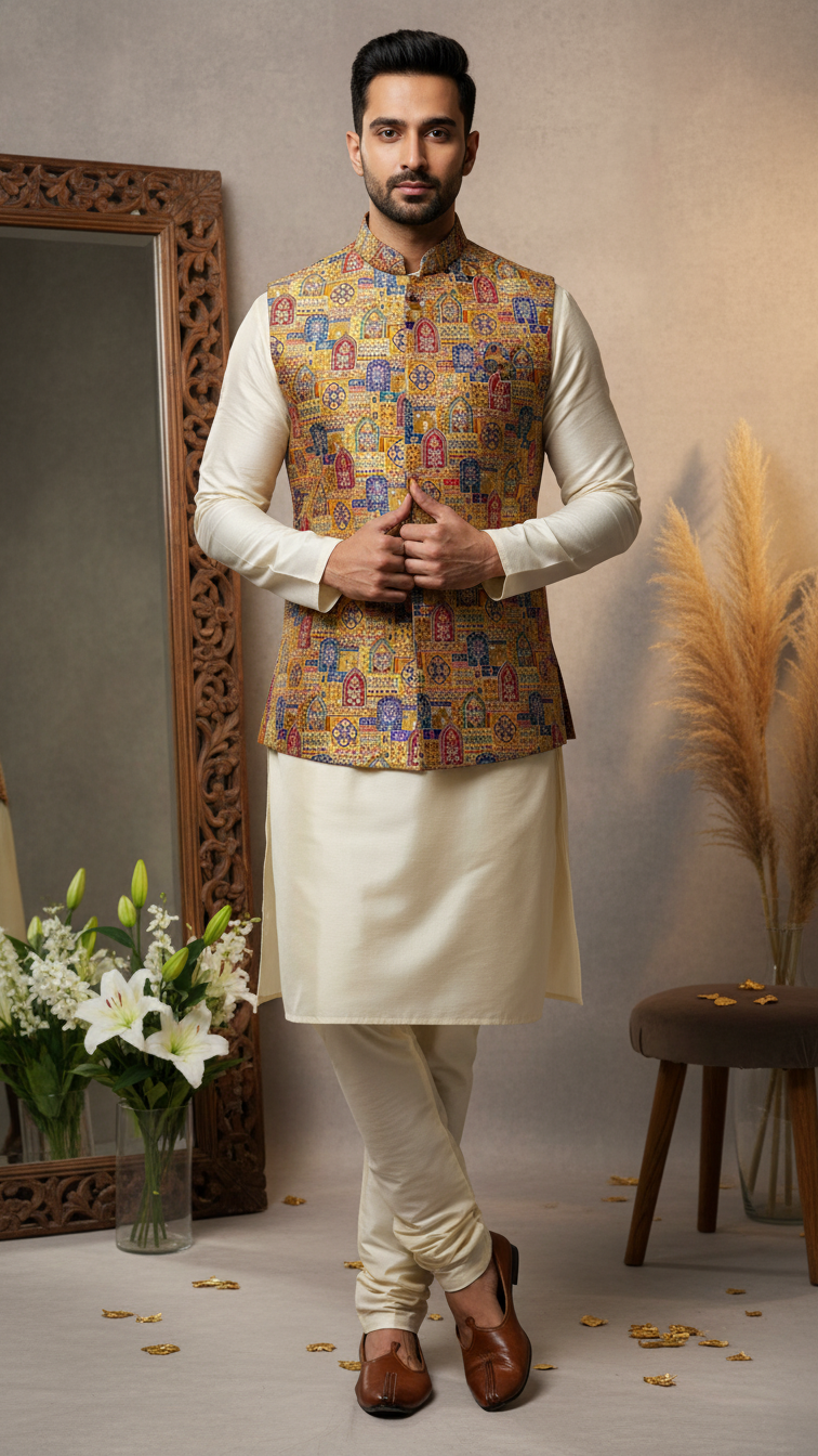 Embroidery Traditional Print Koti Only Fabric