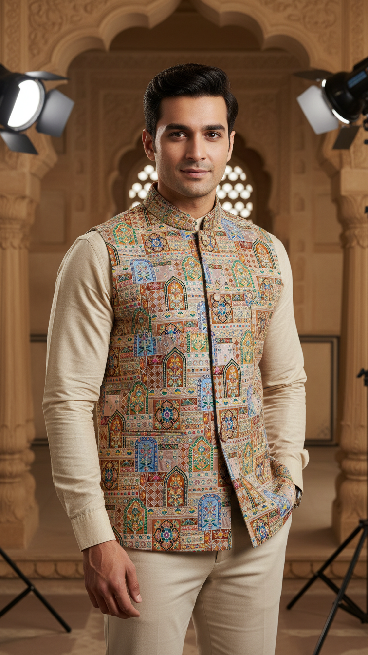 Embroidery Traditional Print Koti Only Fabric