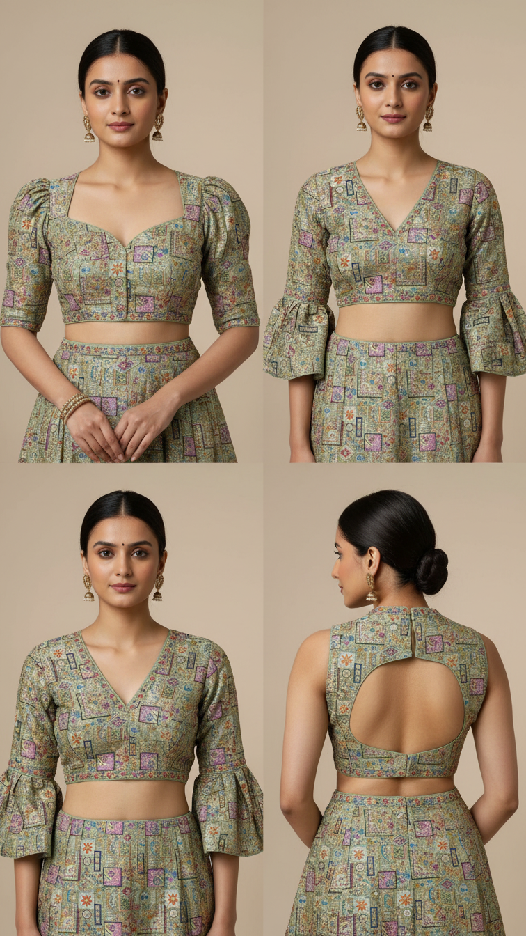 Designer Position Print Blouse Only Fabric