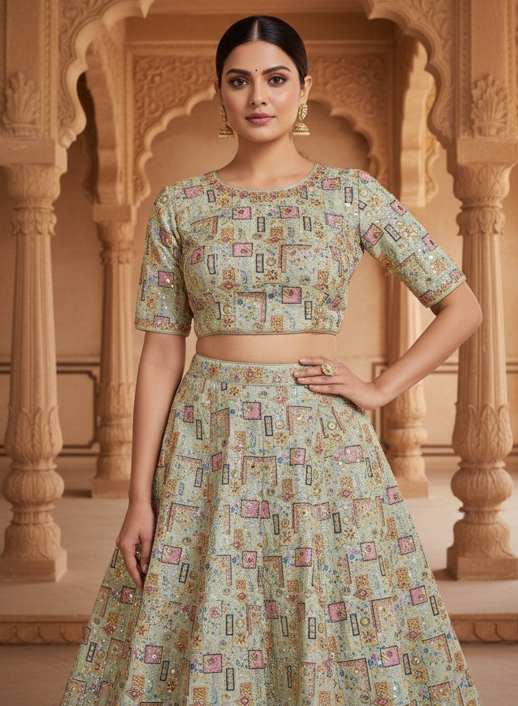 Designer Position Print Blouse Only Fabric