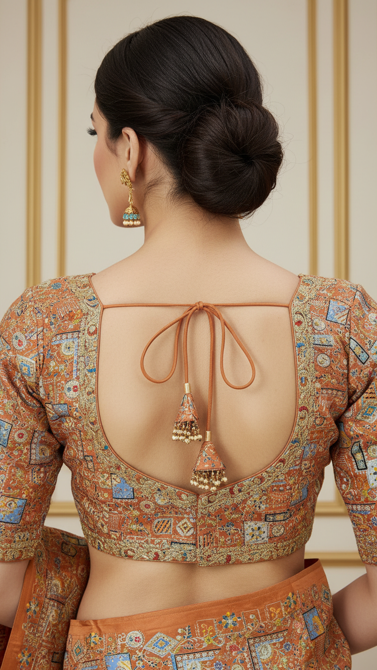 Designer Position Print Blouse Only Fabric