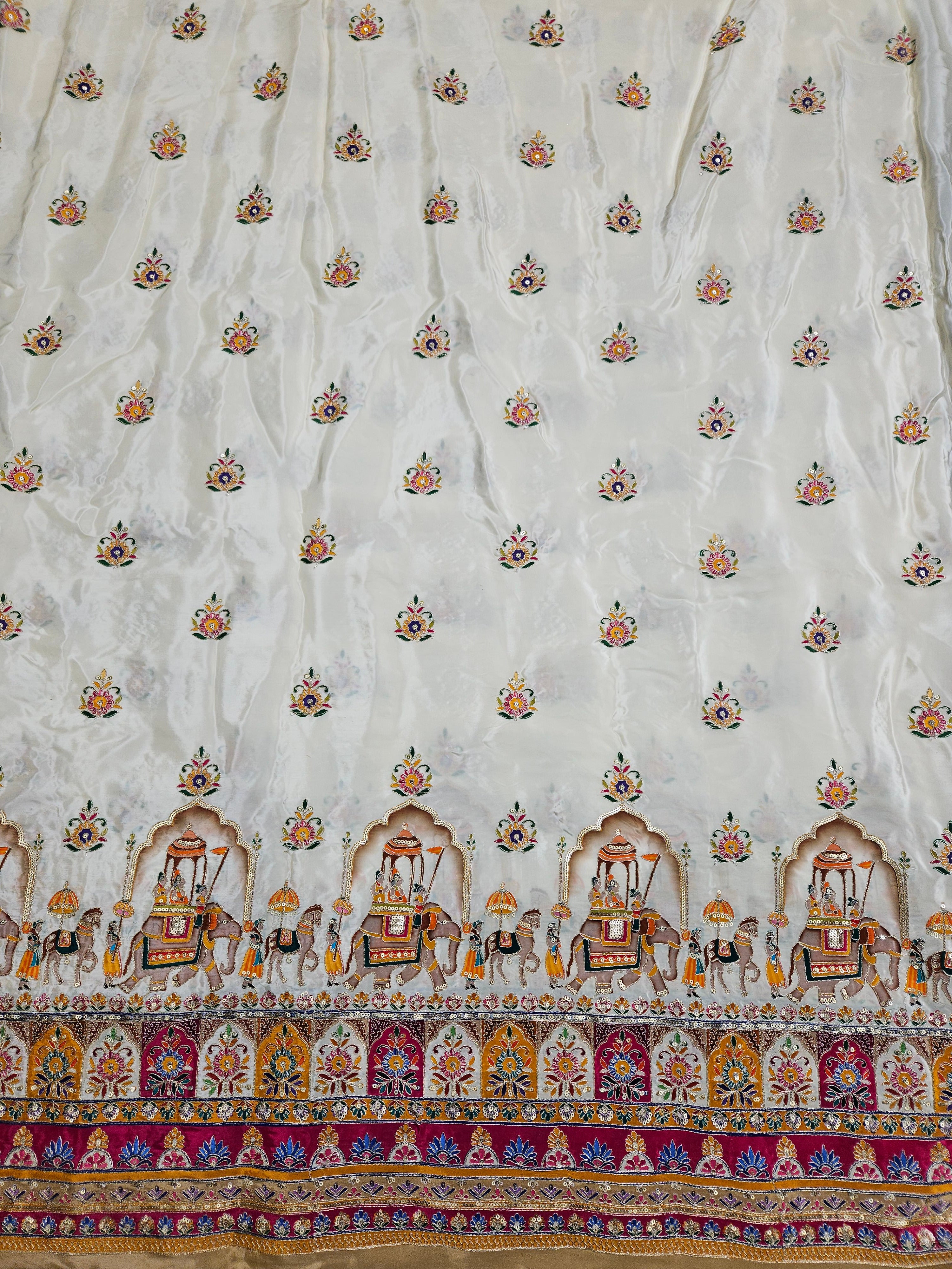 Embroidery Pure Crepe Fabric