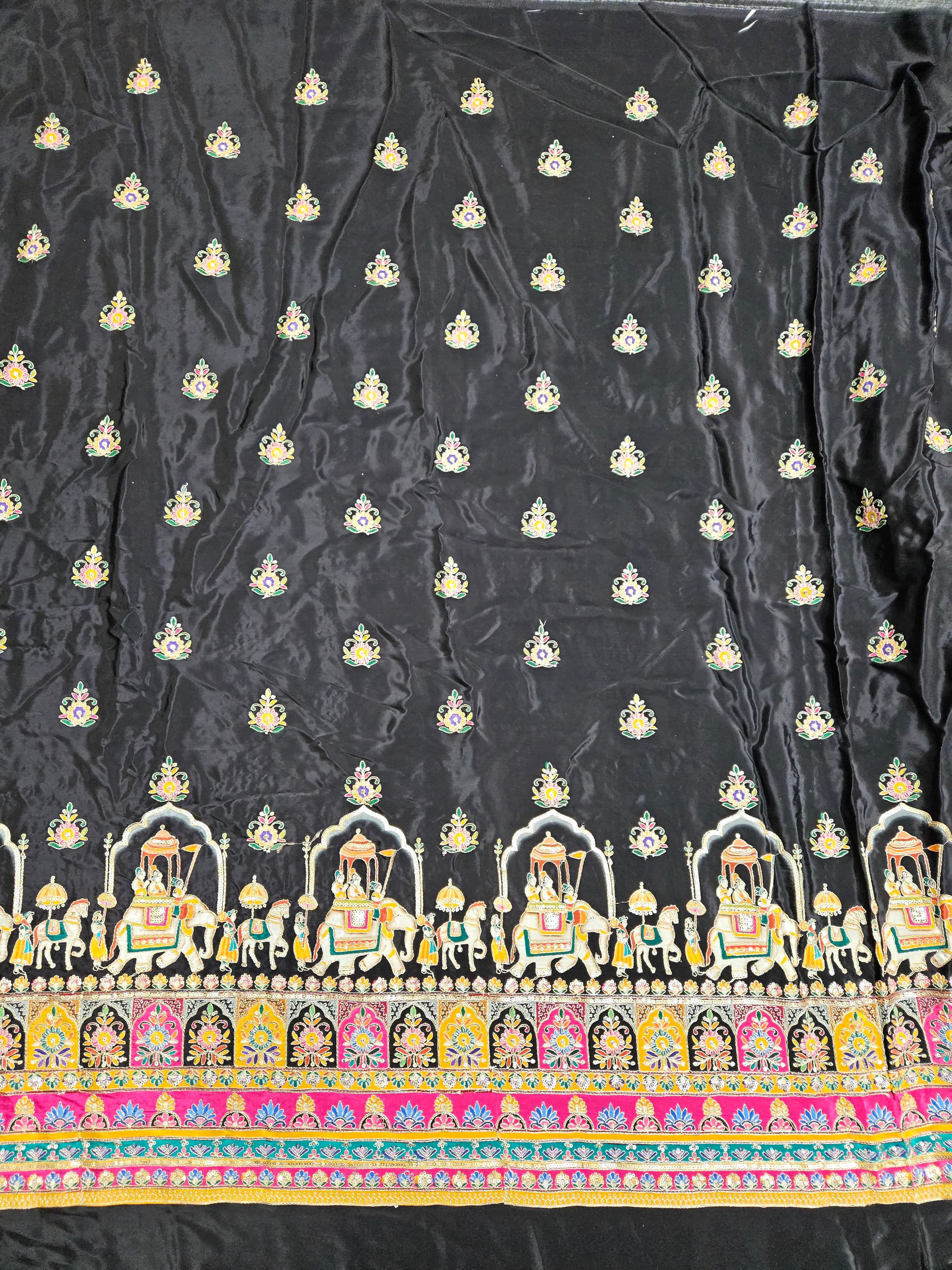 Embroidery Pure Crepe Fabric