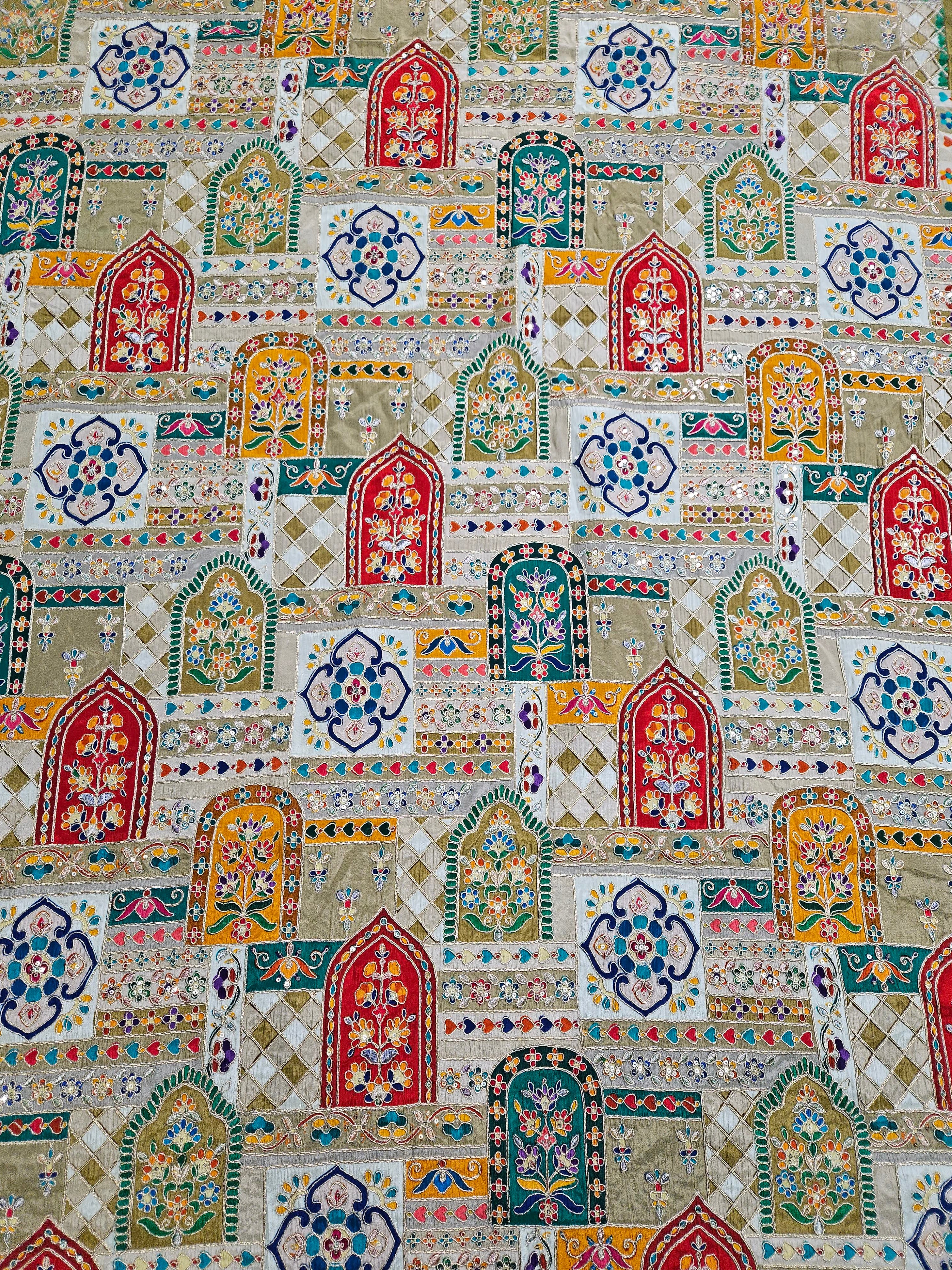 Embroidered With Sequins Kurta Only Fabric