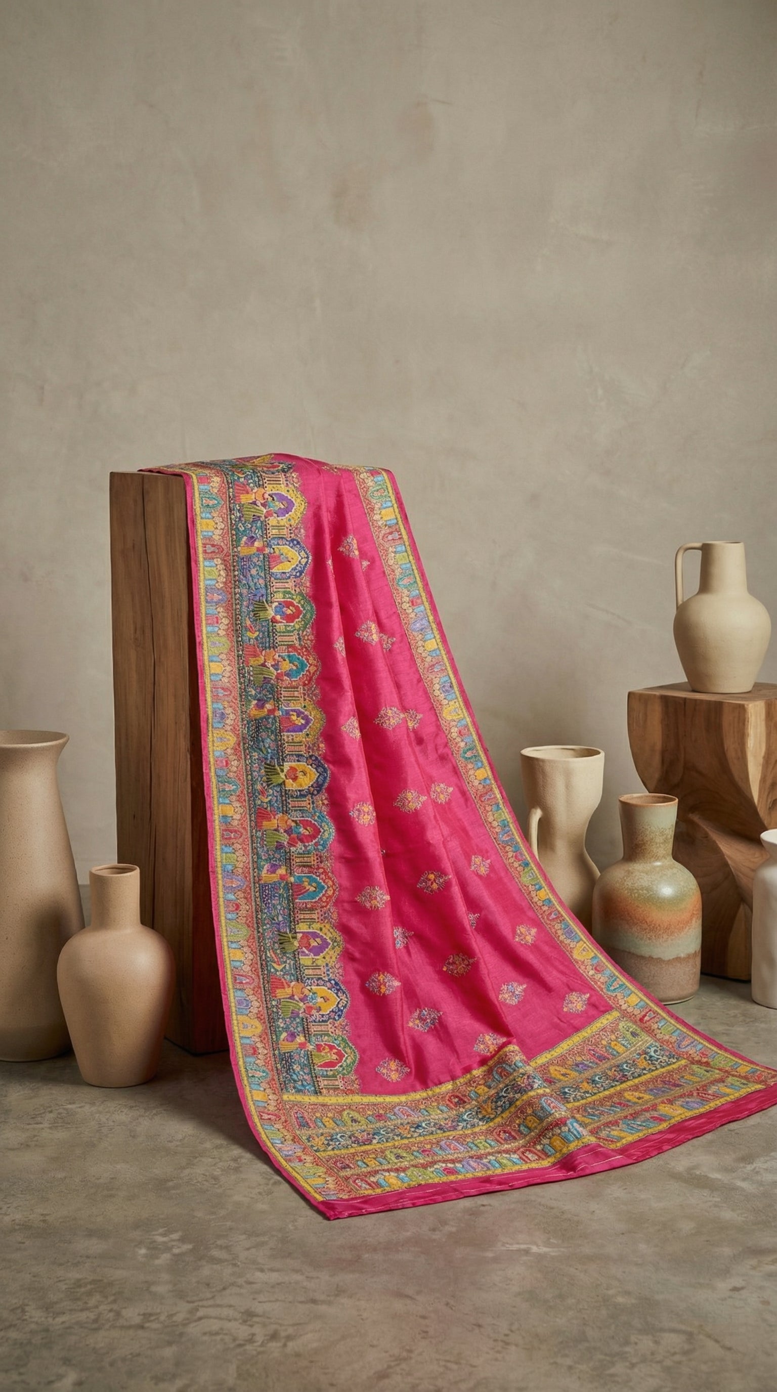 Heritage Silk  jacquard viscose Saree with Position Print