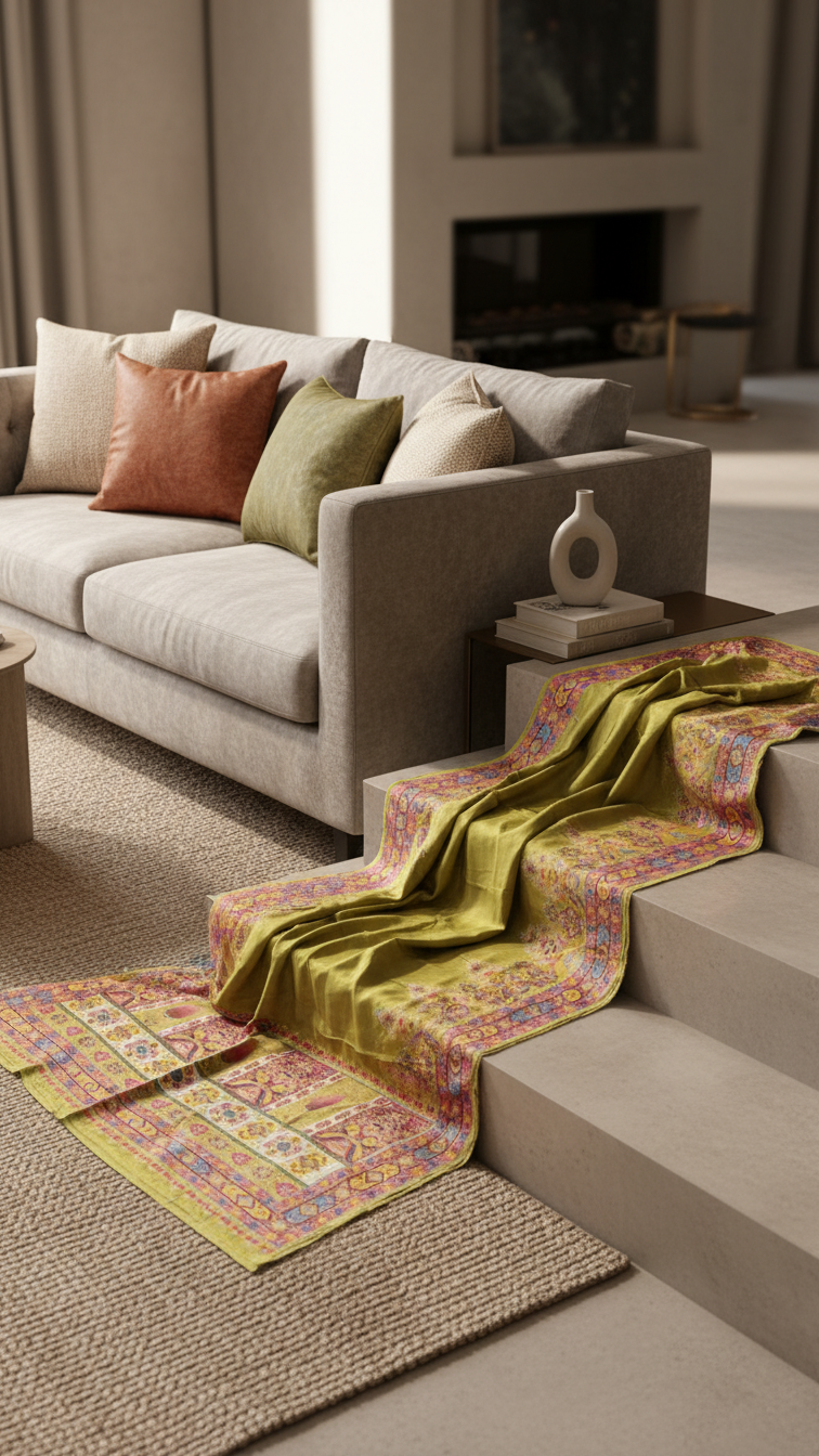 Ivory Olive Green Dola Silk jacquard viscose Position Saree