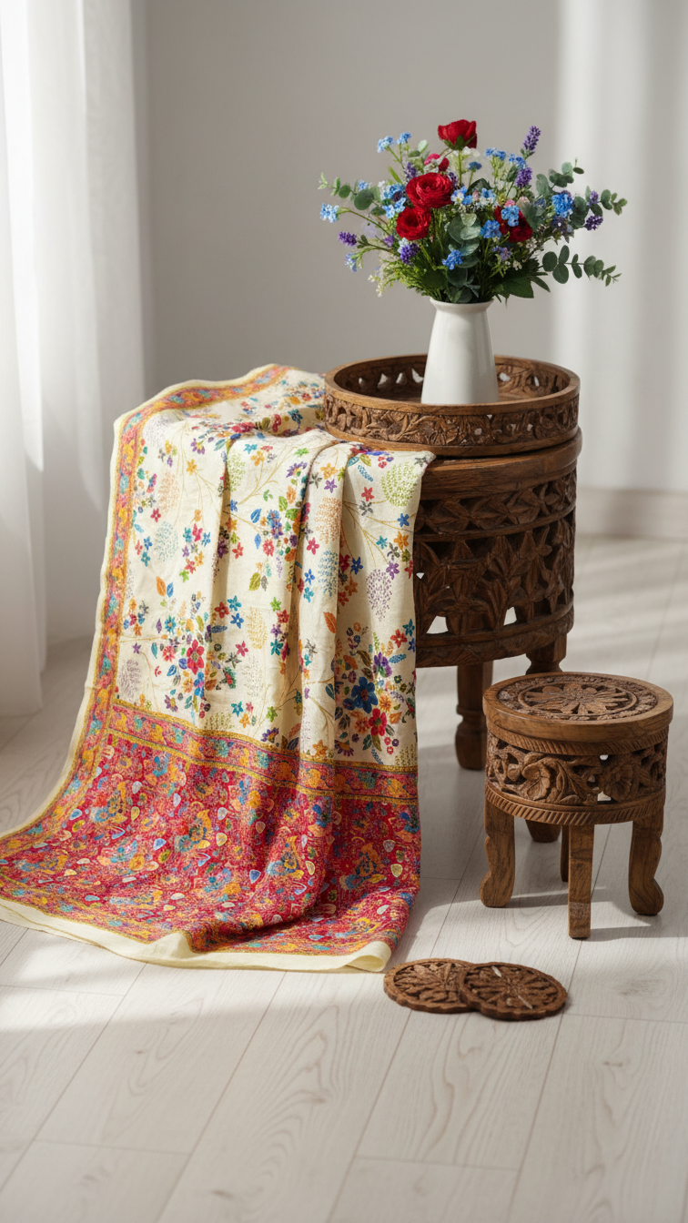 Heritage Silk  jacquard viscose Saree with Position Print