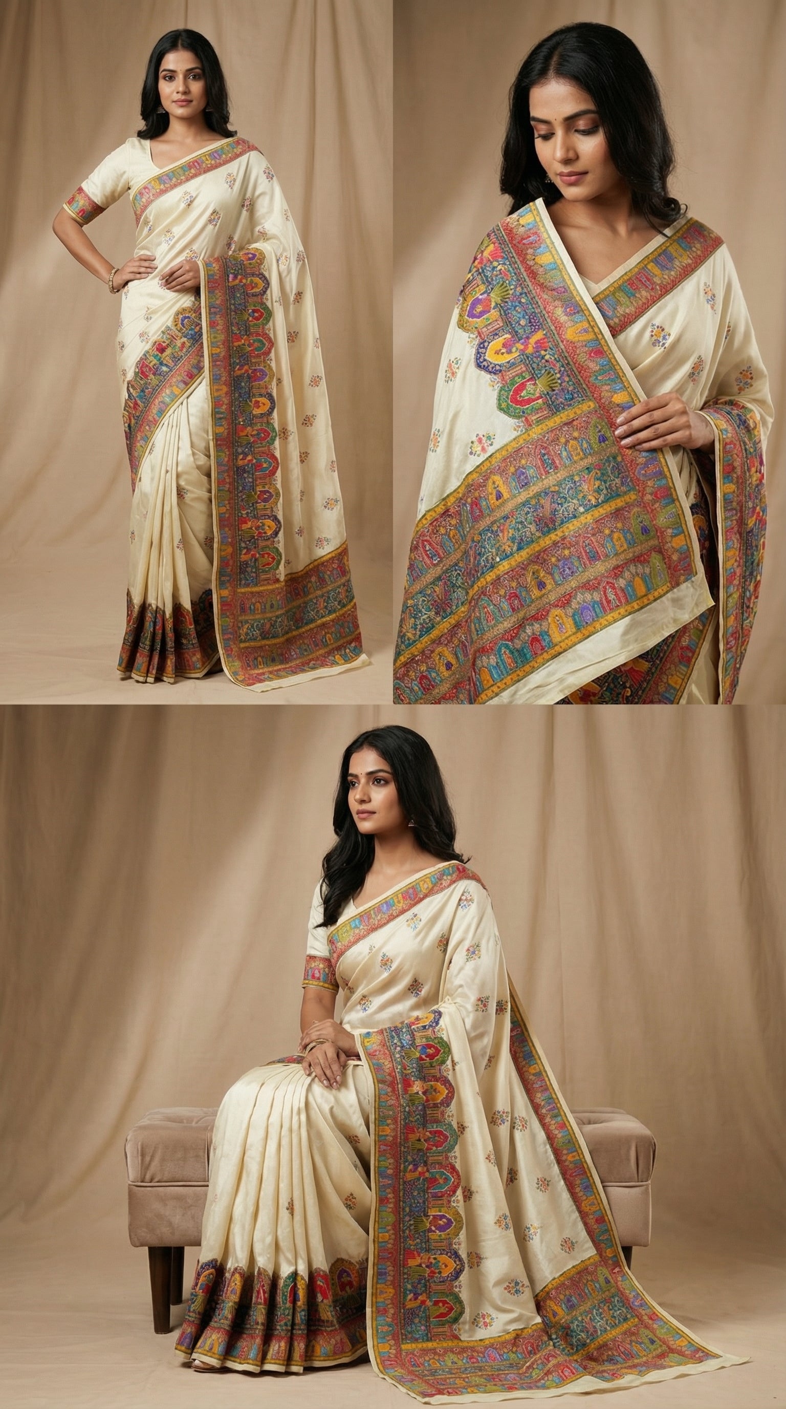 Heritage Silk  jacquard viscose Saree with Position Print