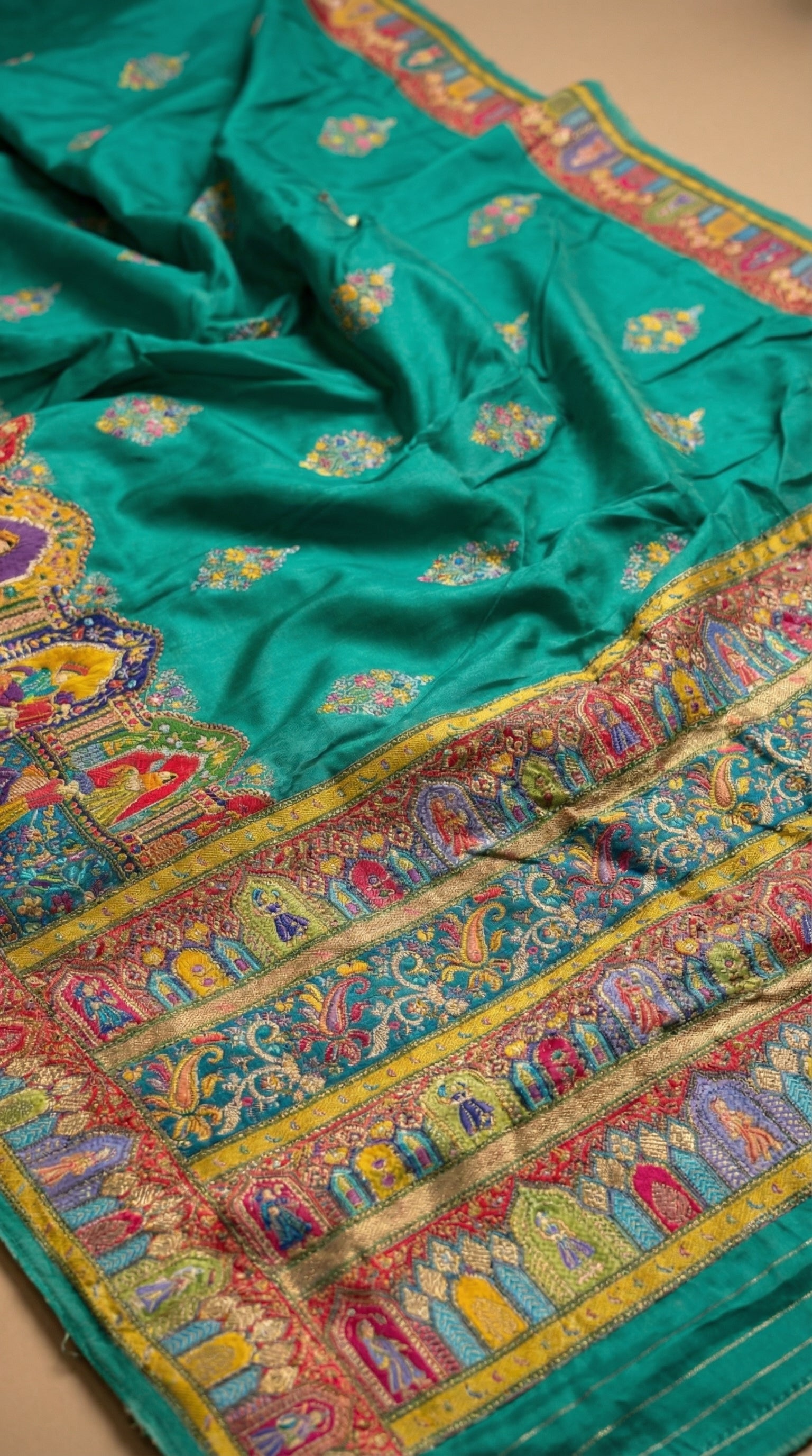 Heritage Silk jacquard viscose Saree with Position Print