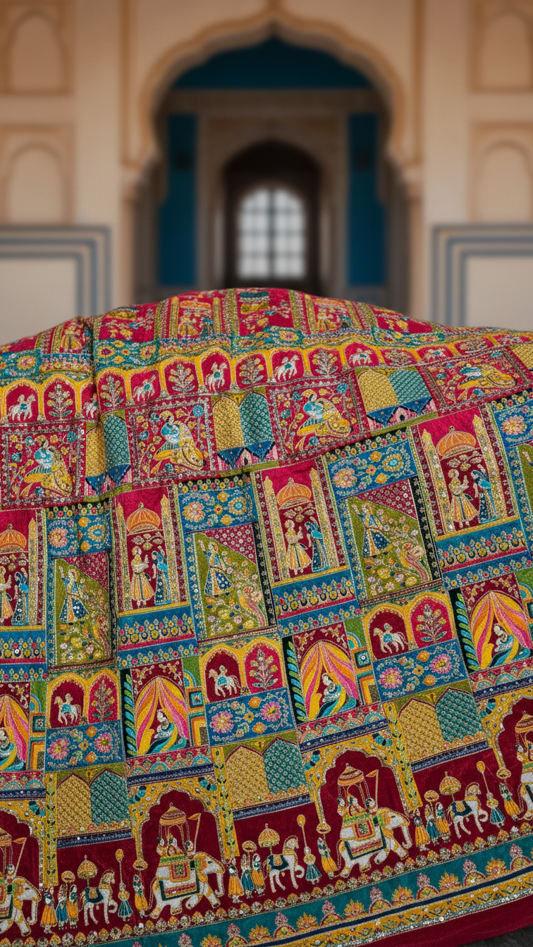 Embroidery Casual Koti Only Fabric