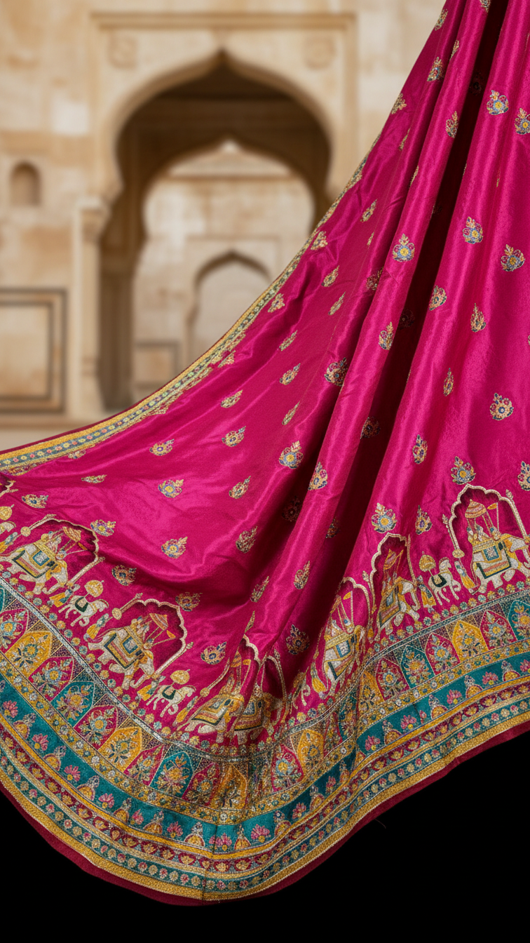 Embroidery Pure Crepe Fabric