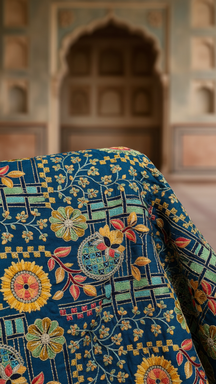Embroidery Elegant Highlight Crepe Fabric