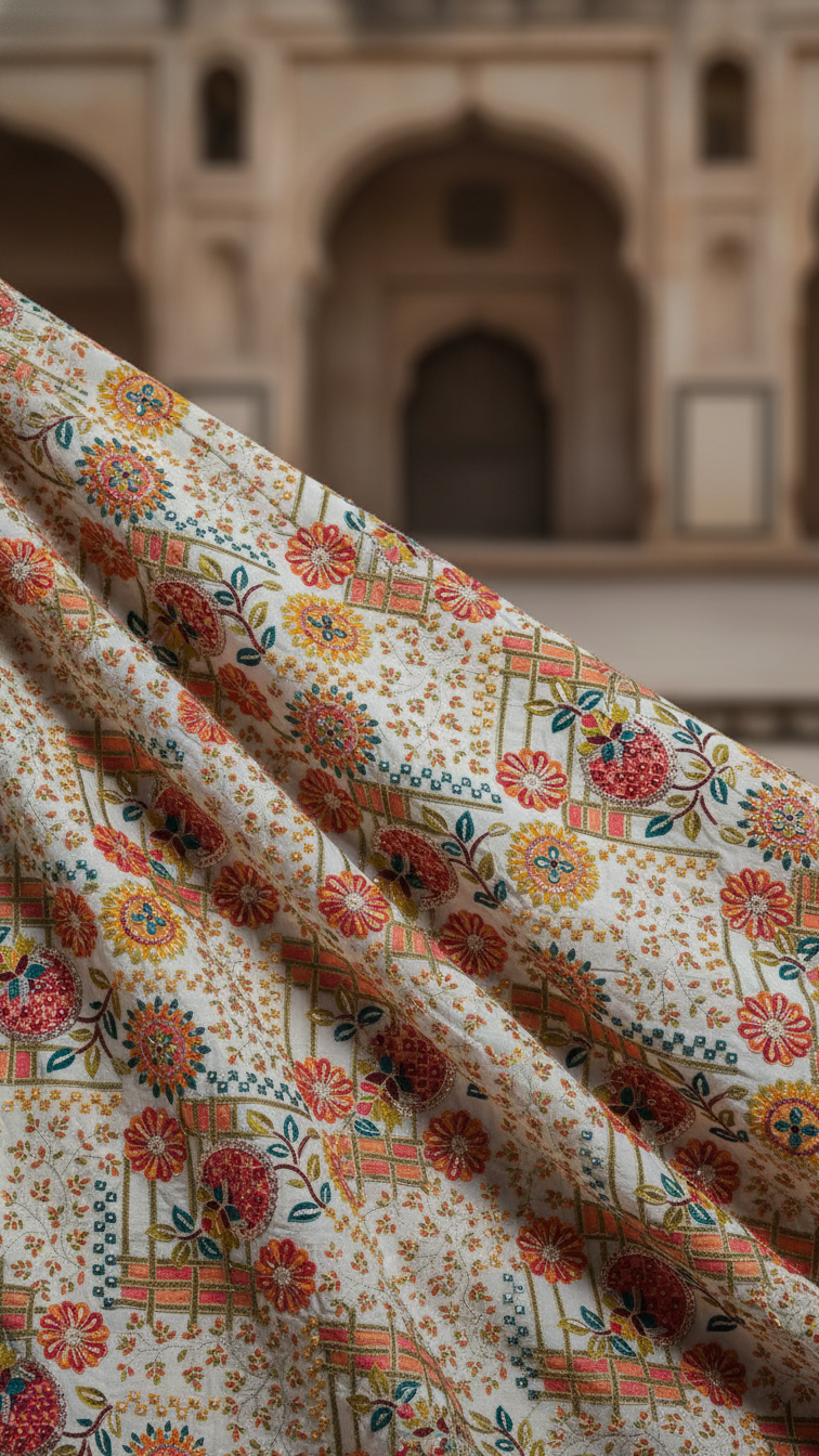 Men's Embroidery Kurta Only Fabric