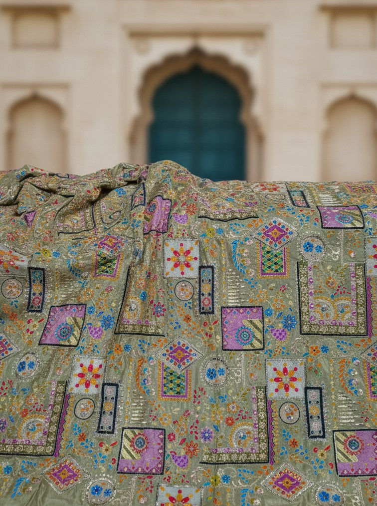 Designer Position Print Blouse Only Fabric