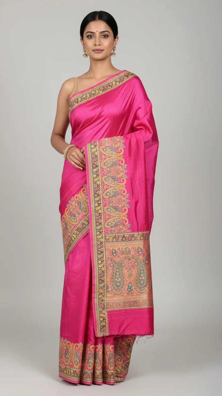 Rani Jacquard Viscose Saree With Position print