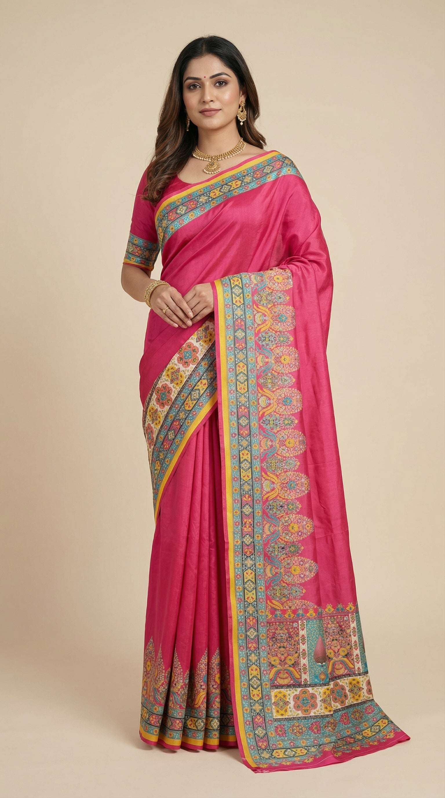 Ivory Rani Dola Silk jacquard viscose Position Saree