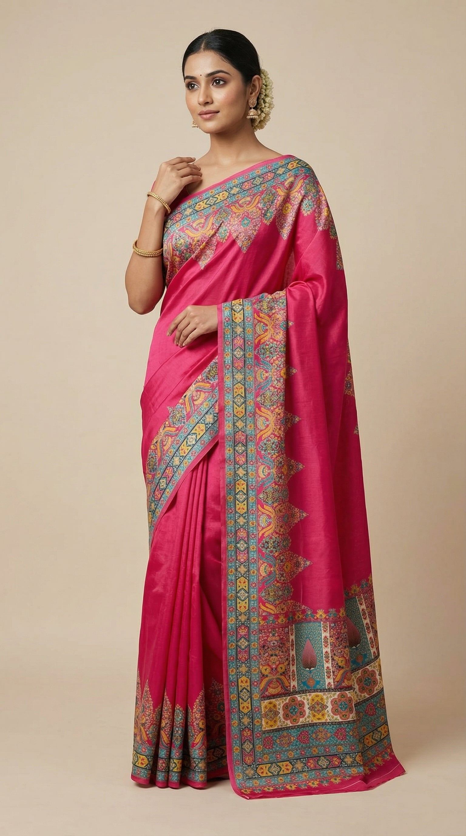 Ivory Rani Dola Silk jacquard viscose Position Saree