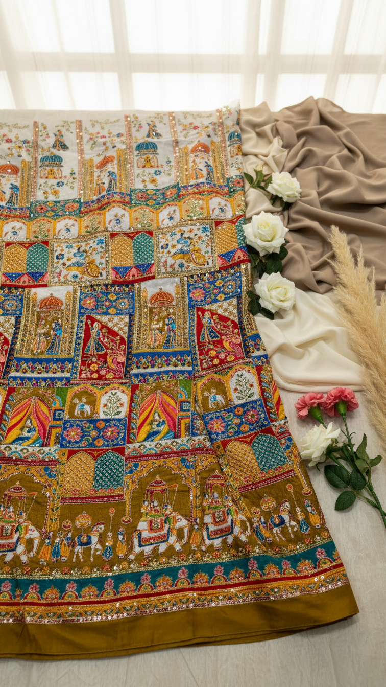 Embroidery Casual Koti Only Fabric