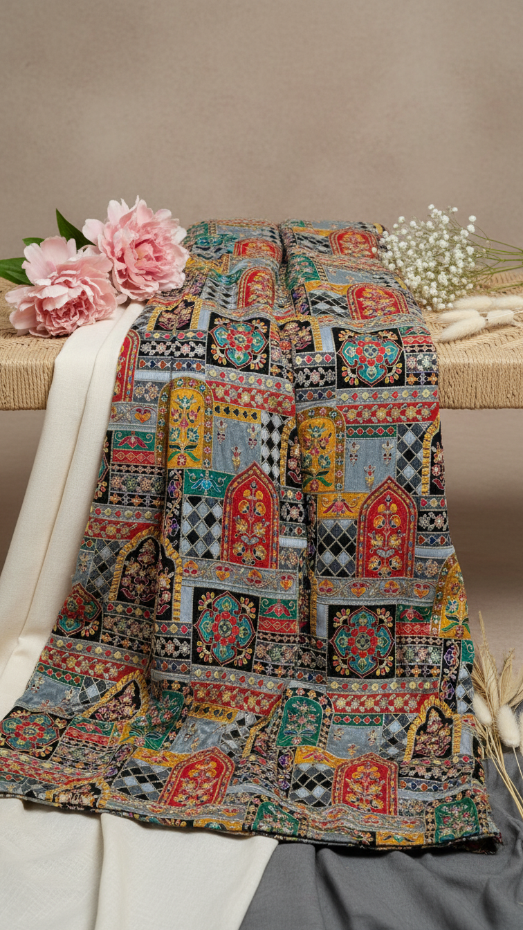 Embroidery Traditional Print  Koti Only Fabric
