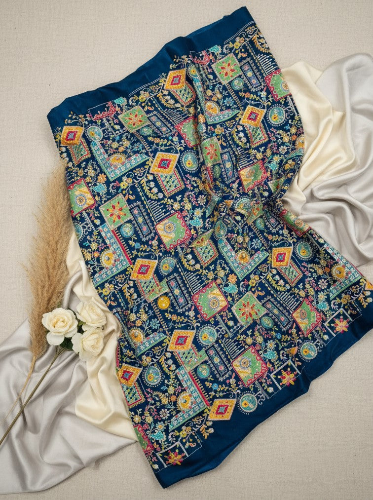 Embroidery Crepe Kurta Only Fabric