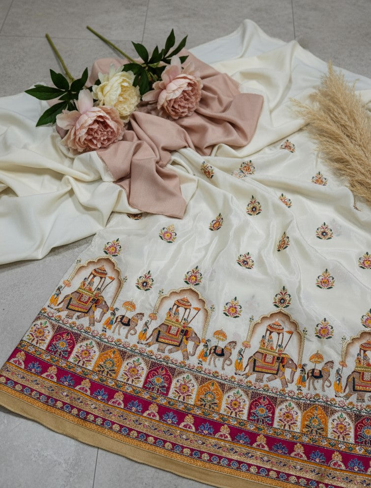 Embroidery Pure Crepe Fabric