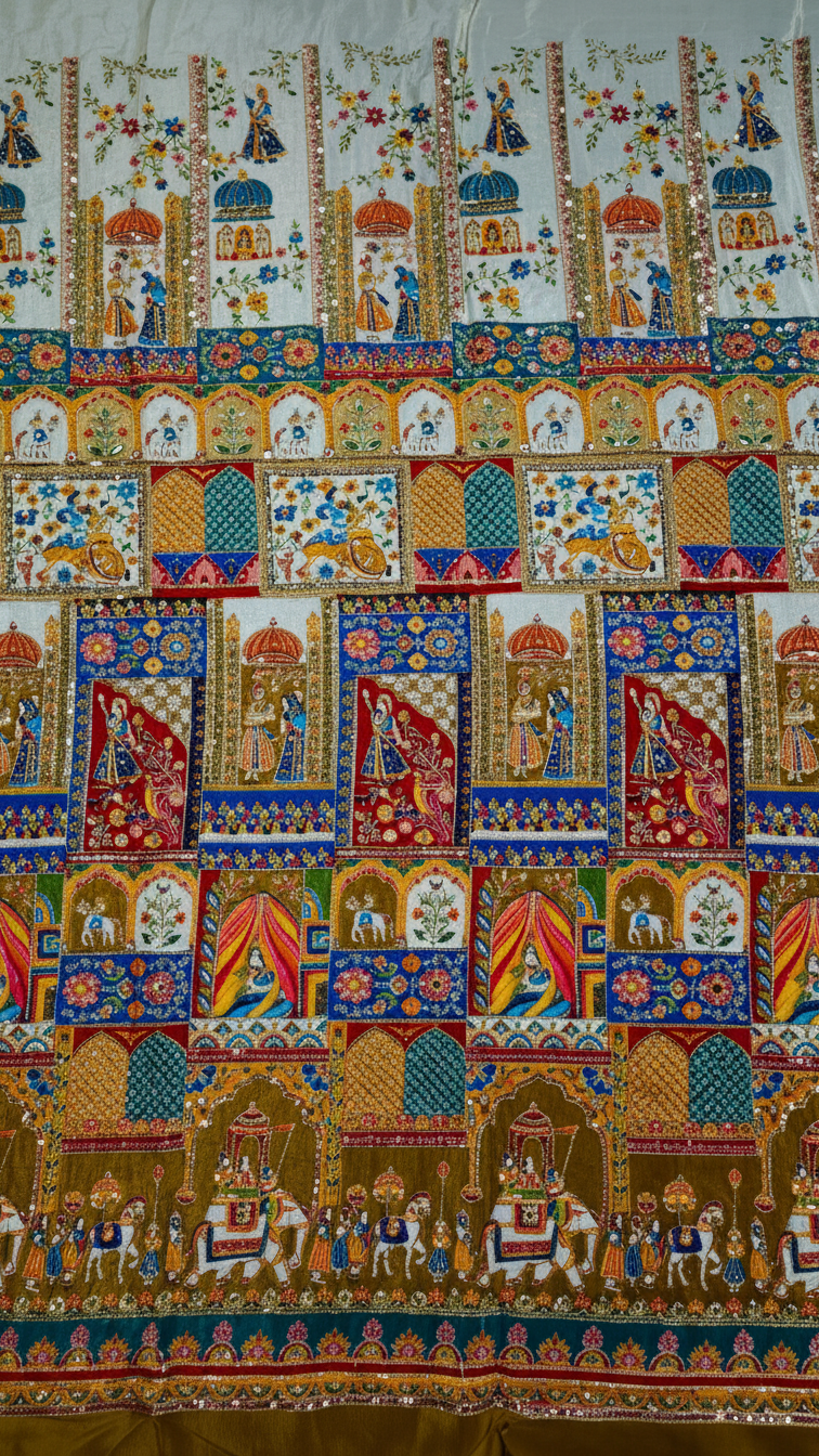 Men's Ethnic Embroidery Kurta Only Fabric