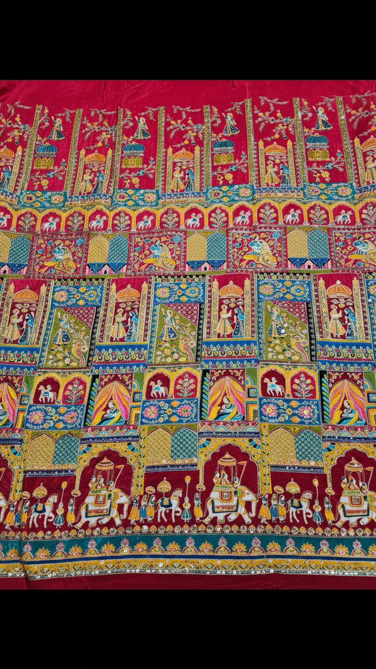 Embroidery Casual Koti Only Fabric