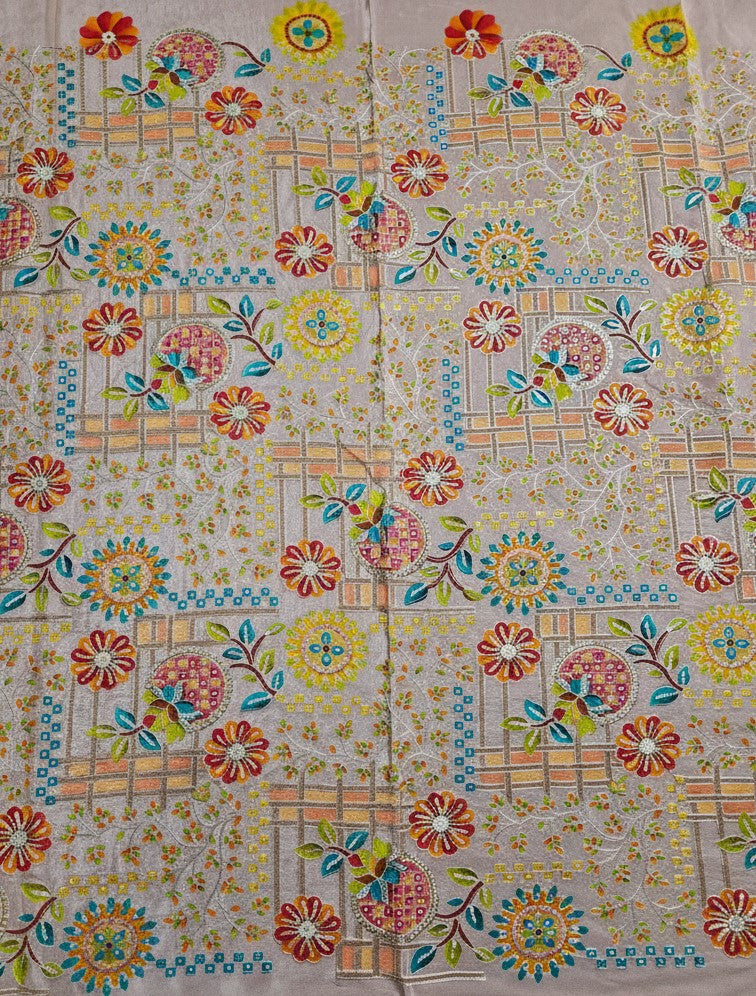 Embroidery Elegant Highlight Crepe Fabric