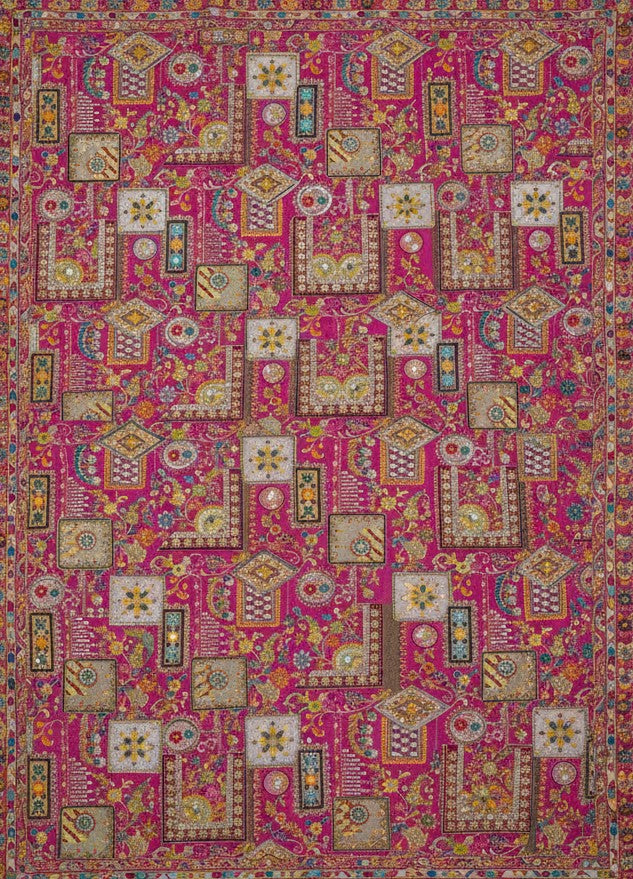 Position Print Embroidery Crepe Fabric